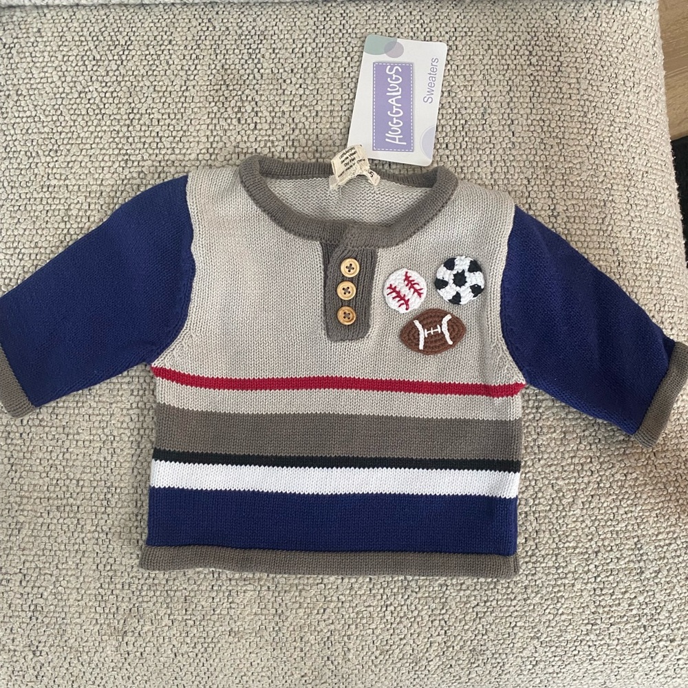 Huggalugs baby sweater 0-6 mo BRAND NEW w/ Tags
